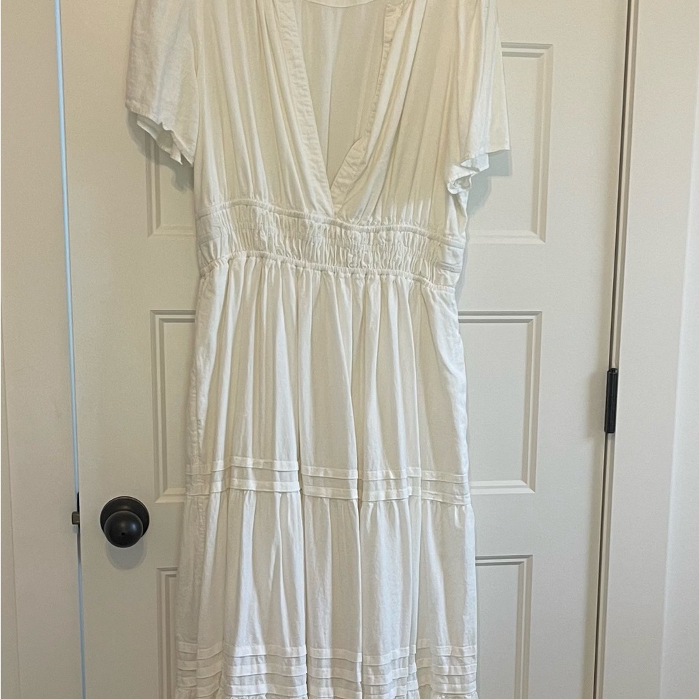 Anthropologies Somerset white linen dress